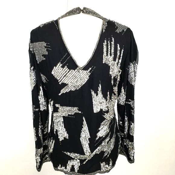 Vintage Oleg Cassini Sexy Sequin Top Stage S EUC - Picture 3 of 15